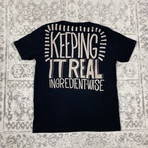 Chipotle "Keeping It Real" Organic Cotton T-Shirt Black Unisex Size Medium
